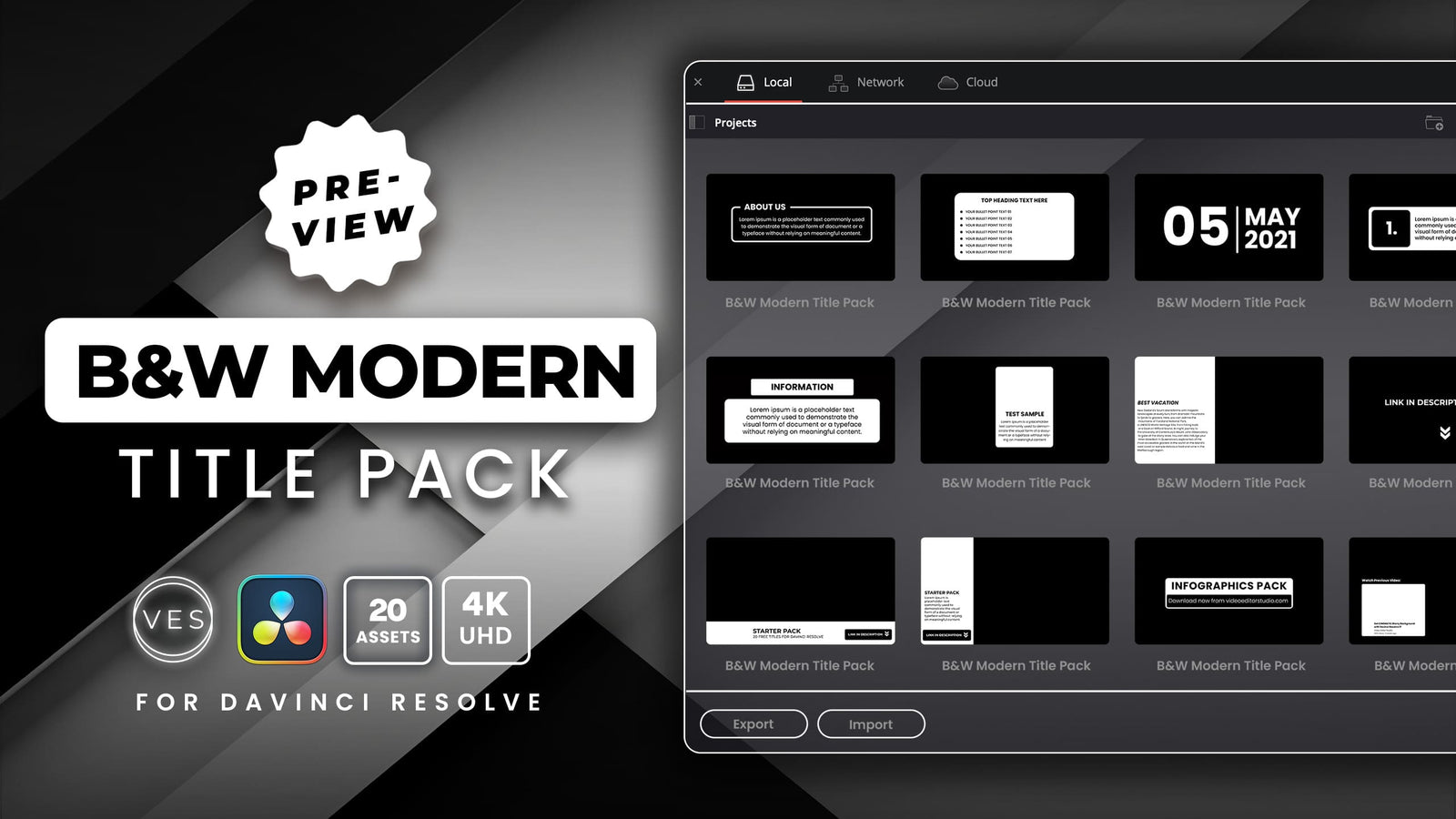 B&W Modern Title Toolkit