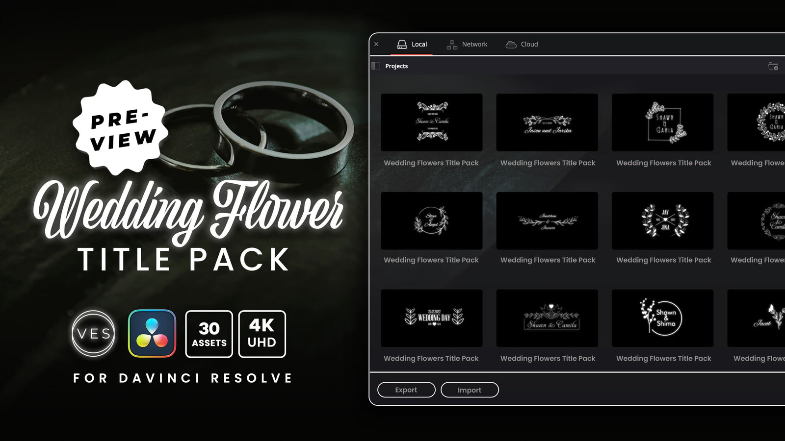 Wedding Flower Title Pack