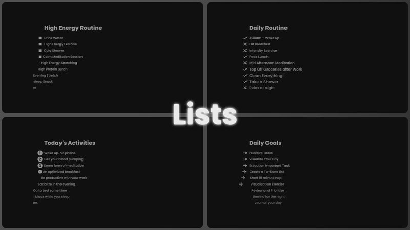 Lists preview