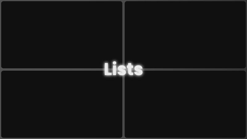Lists preview