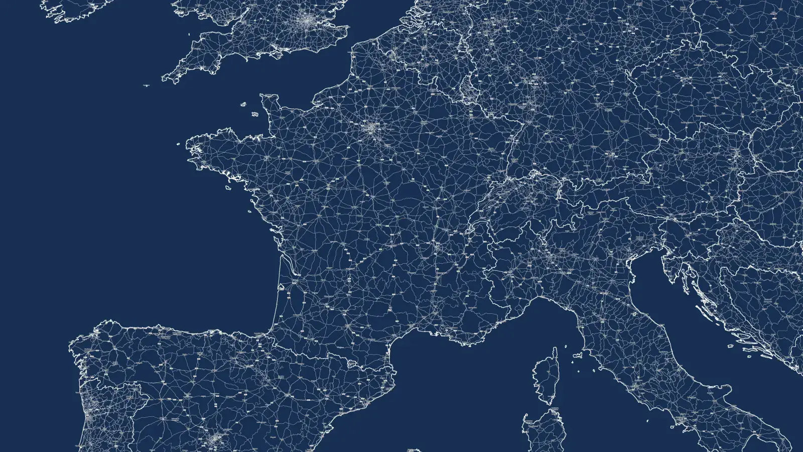 France map, Blueprint style