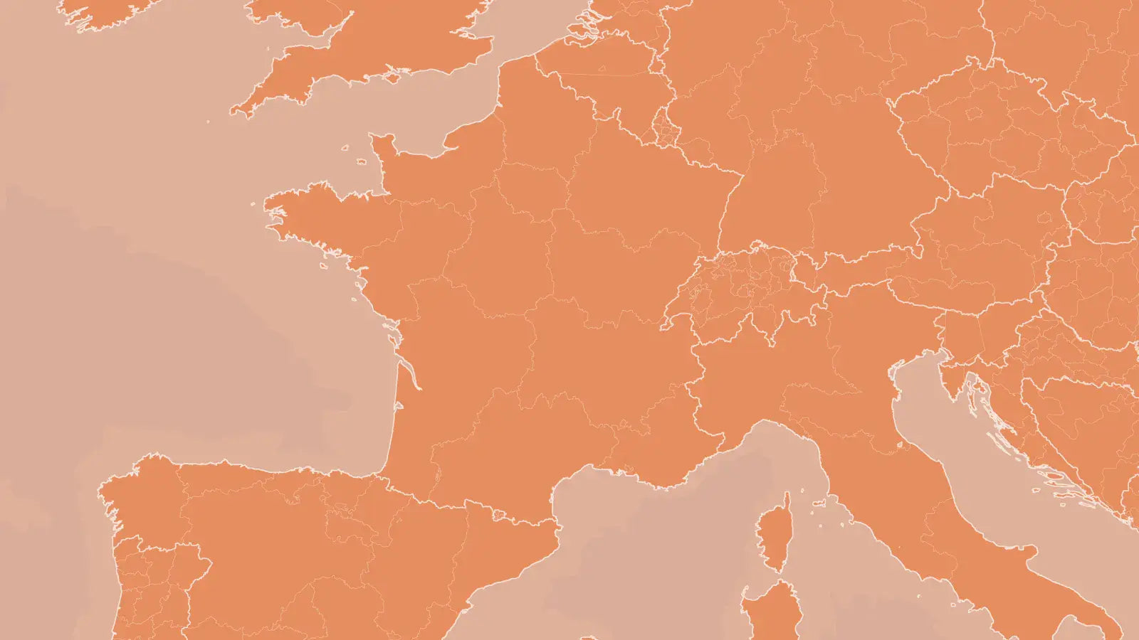 France map, Tangerine style